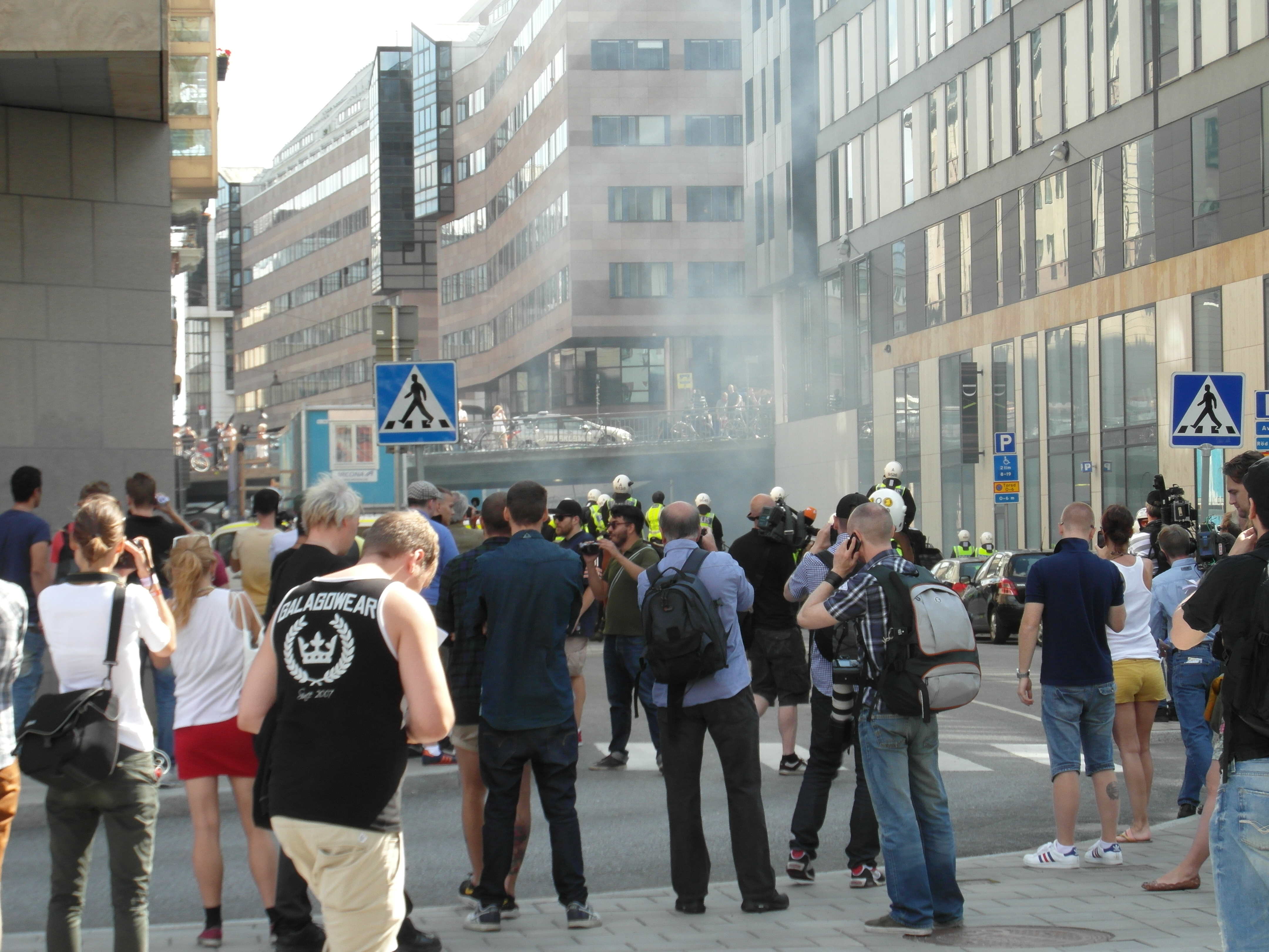 Krutrök över Norra Bantorget